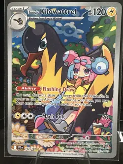Pokemon Iono's Kilowattrel 163/159 Sv09 Illustration Rare Holo 120 HP - Image 1