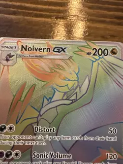 Pokemon Noivern GX Burning Shadows #160/147 Rainbow Secret Rare LP - Image 3