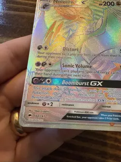 Pokemon Noivern GX Burning Shadows #160/147 Rainbow Secret Rare LP - Image 5
