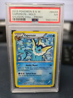 2013 POKEMON BLACK & WHITE PROMO SYLVEON COLLECTION #BW89 VAPOREON-HOLO PSA 7 - Image 1