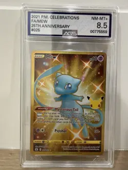 The Pokemon Company Mew Secret Rare Holo 025/025 Celebrations AGS 8.5 - Image 1