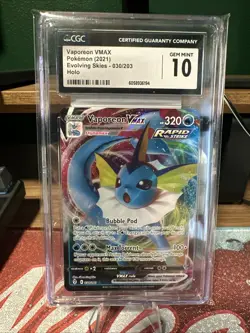 Pokemon TCG Vaporeon VMAX Evolving Skies 030/203 CGC 10 - Image 1