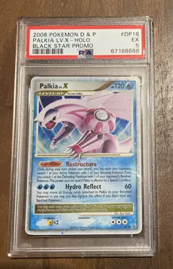 2008 Pokemon Diamond & Pearl Palkia Lv.X Holo Black Star Promo DP18 PSA 5 - Image 1