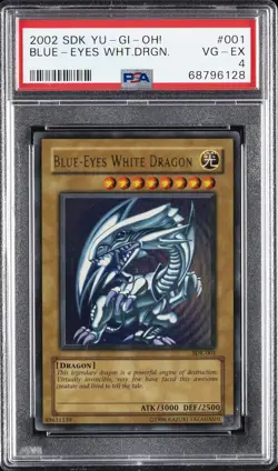2002 YU-GI-OH! STARTER DECK: KAIBA #001 BLUE-EYES WHITE DRAGON PSA 4 - Image 1