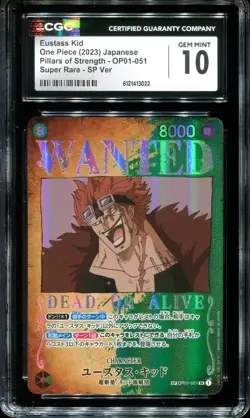 CGC 10 Eustass Kid OP01-051 Pillars of Strength Super Rare 2023 JP One Piece - Image 1