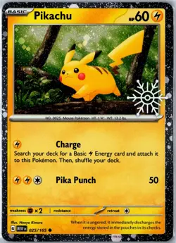 Pokemon Card - Pikachu 025/165 Holiday Calendar Holo NM - Image 1