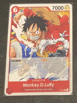 One Piece Card Game Monkey D. Luffy P-001 Super Pre-Release Participant Promo - Image 1