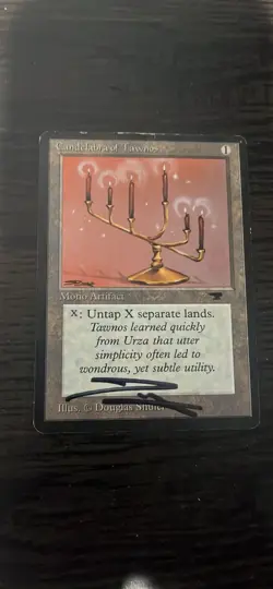 Magic The Gathering Antiquities Candelabra Of Tawnos HP Signed By Artist - Image 1