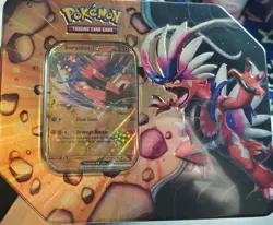Pokemon Slashing Legends Tin - Koraidon EX Factory Sealed 5 Booster Packs NIB! - Image 1