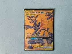 Pokemon Pickachu and Zekrom GX SM248 Gold Promo TAG TEAM Full Art Near Mint. - Image 1