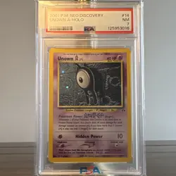 Pokemon TCG Unown [A] Neo Discovery 2001 Holo 14/75 Unlimited PSA 7 - Image 1