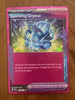 Pokemon TCG Sparkling Crystal Ace Spec 129/131 Prismatic Evolutions Pokemon Tool - Image 1