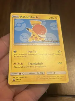 Pokemon Ash's Pikachu SM113 Promo Card SM Promo Pokemon TCG Basic English - Image 2