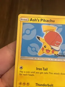 Pokemon Ash's Pikachu SM113 Promo Card SM Promo Pokemon TCG Basic English - Image 3