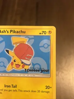 Pokemon Ash's Pikachu SM113 Promo Card SM Promo Pokemon TCG Basic English - Image 4