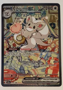 Pokemon Cinccino ex 119/086 Mega Evolution Chaos Rising SIR - Image 1