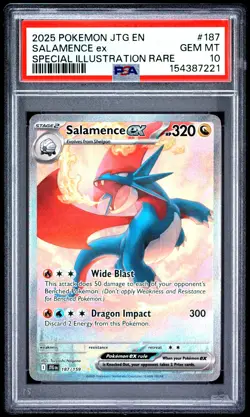 2025 POKEMON JTG EN-JOURNEY TOGETHER #187 SALAMENCE EX PSA 10 - Image 1