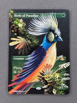 Birds of Paradise MTG Dominaria Remastered Hand Painted Full Altered Art a Tentz - Image 1
