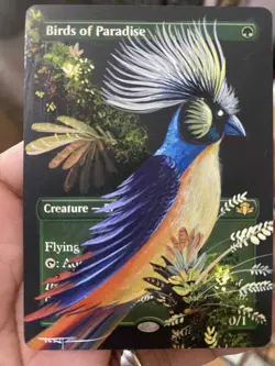 Birds of Paradise MTG Dominaria Remastered Hand Painted Full Altered Art a Tentz - Image 2