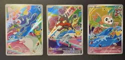 Pokemon TCG First Partner Illustration Collection Series 1 Alola Gen 7 Starters - Image 1