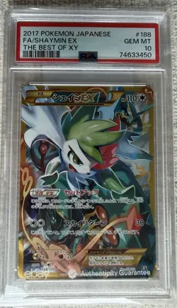 Full-Art Shaymin EX Pokemon 2017 THE BEST OF XY UR Japanese 188/171 PSA 10 - Image 1