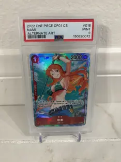 ONE PIECE Card Game Chinese Nami Alt Art OP01-016 R Romance Dawn NM PSA 9 - Image 1