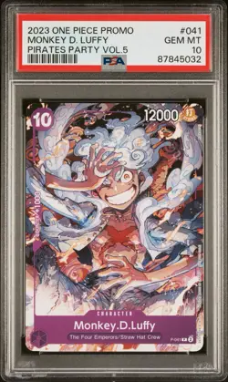 2023 ONE PIECE PROMOS PIRATES PARTY VOL.5 #041 MONKEY D. LUFFY PSA 10 - Image 1
