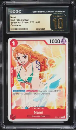 2022 One Piece Straw Hat Crew Nami #ST01-007 CGC 10 PRISTINE - Image 1
