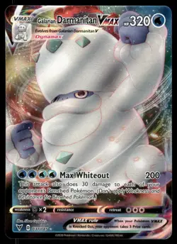 Pokemon Cards Galarian Darmanitan VMAX 037/185 Vivid Voltage Holo Rare NM *2 - Image 1