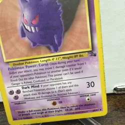 Pokemon Card Gengar 20/62 Fossil Regular MP / HP See Pics - Image 4