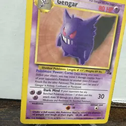 Pokemon Card Gengar 20/62 Fossil Regular MP / HP See Pics - Image 5