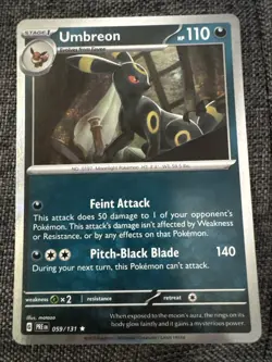 Pokemon Umbreon TCG Prismatic Evolutions Master Ball Reverse Holo Card 059/131 - Image 1