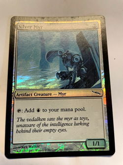 Silver Myr Mirrodin Foil Very hard to come by near mint Foil is nice Take a look - Image 1