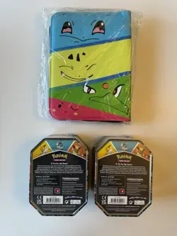 Pokemon TCG Eevee Evolutions Tin 2021 NEW [Vaporeon & Flareon] + Card Binder - Image 2