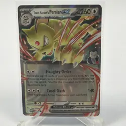 Team Rocket's Persian ex 218 Sv: Scarlet & Violet Black Star Promo Card Holo NM - Image 1