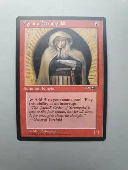 Agent of Stromgald, MTG Alliances (1996) Common Red Creature NM+ - Image 1