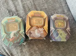 3 x Triple Whammy Collector Sealed Tins (Complete Tin Set) Pokemon TCG - Image 1