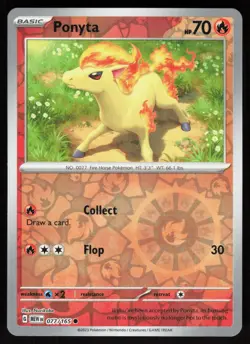 Ponyta 077/165 Common 151 Pokemon Reverse Holo Near Mint - Image 1