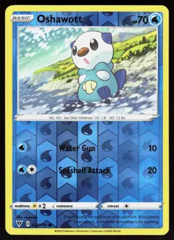 Oshawott 033/185 Common Vivid Voltage Pokemon Reverse Holo Lightly Played - Image 1