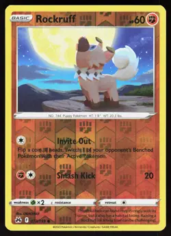 Rockruff 073/159 Common Crown Zenith Pokemon Reverse Holo Lightly Played - Image 1
