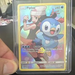 Pokemon TCG Piplup 239/236 SM-Cosmic Eclipse Secret Rare Full Art Holo - Image 1