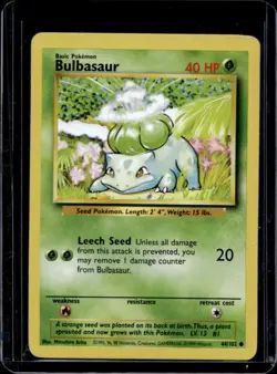 1999 Pokemon Unlimited Bulbasaur Common #44/102 - Image 1