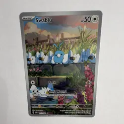 Pokemon TCG Swablu Illustration Rare Holo 213/182 SV04 Paradox Rift EN 2023 - Image 2