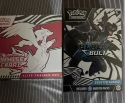 Pokemon White Flare ETB with Black Bolt Booster Bundle Brand New Sealed - Image 1