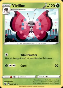 Vivillon 013/163 Rare - Pokemon SWSH05: Battle Styles LP-NM - Image 1