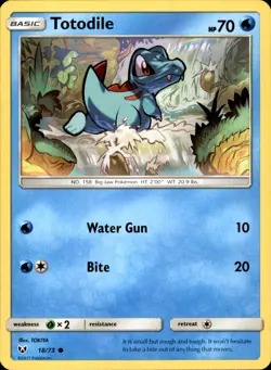 Totodile 18/73 Common - Pokemon Shining Legends LP - Image 1