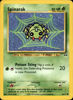 Spinarak 64/75 Unlimited - Pokemon Neo Discovery - MP - Image 1