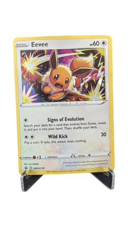 Eevee HD SWIRL SWSH118 Cosmos Holo Black Star Promo Pokemon NM 2021 Costco Chest - Image 1