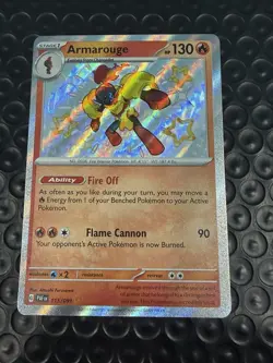 Pokemon Armarouge 115/091 SV: Paldean Fates Holo NM - Image 1