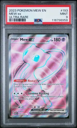2023 Pokemon EN-151 MEW ex Ultra Rare #193 PSA 9 - Image 1